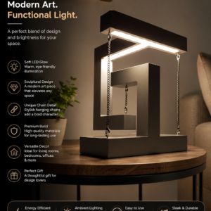 Modern Geometric Design – Unique 3D-inspired structure that works as both lighting and decorative art.